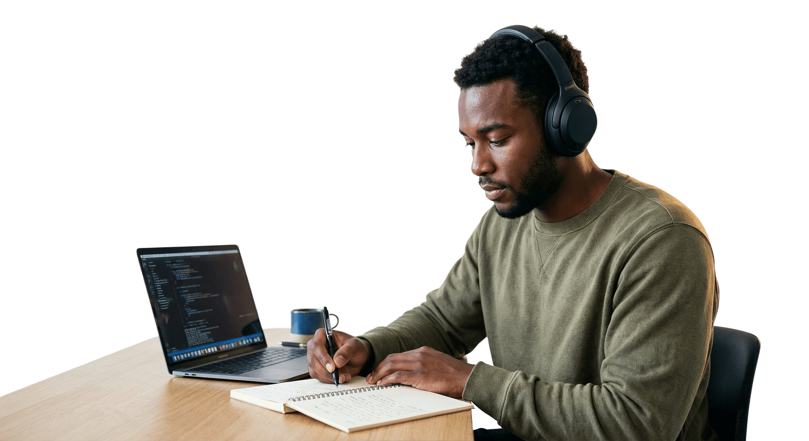 student studying