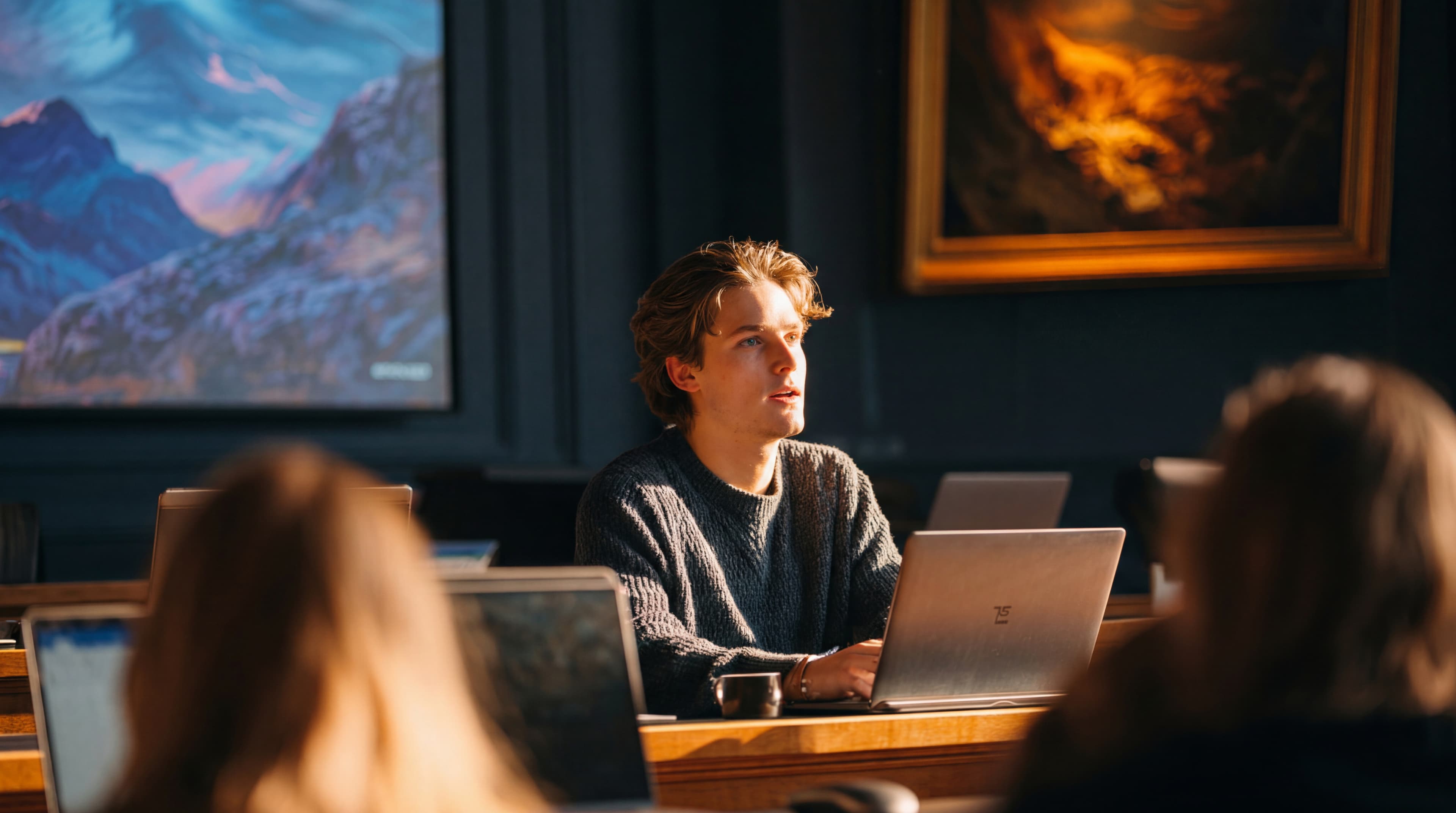 Student studying